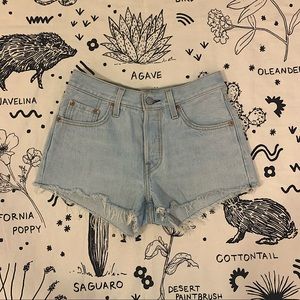 Levi’s Light Wash High Waisted 501 Denim Jean Shorts